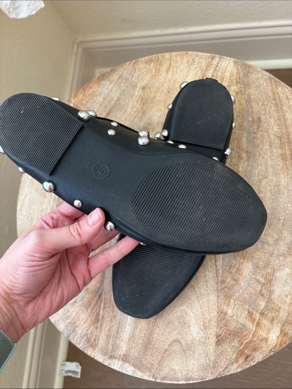 Target Black Ballet Flats with Silver Studs - Picture 3 of 3